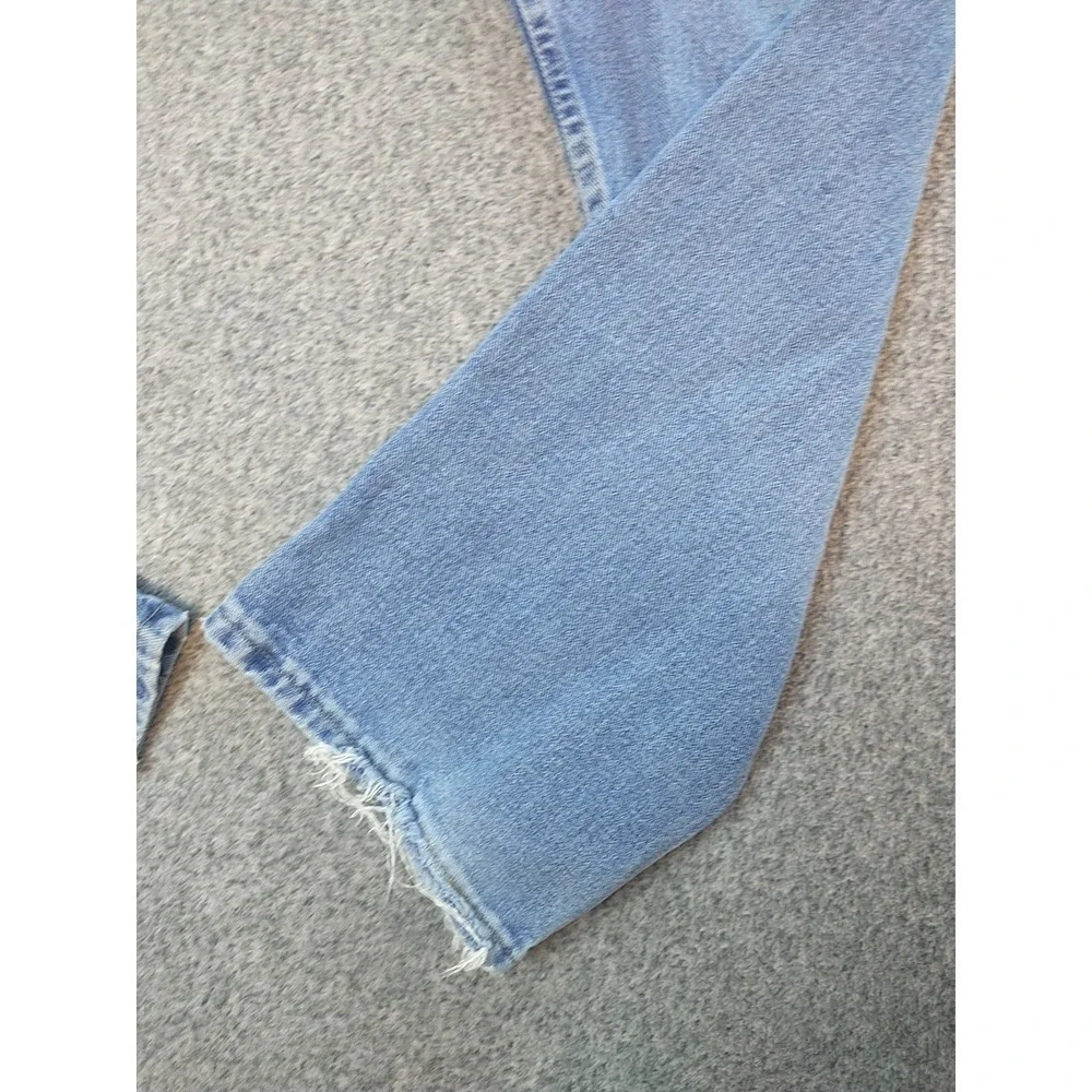 Wrangler 9760WDR Mens Light Wash Straight Leg Denim Jeans Blue 34x33 Distressed